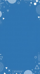Modern blue background with geometric shapes, circles, triangles, lines, and dots for digital design, technology, abstract art, creative projects, and contemporary visuals