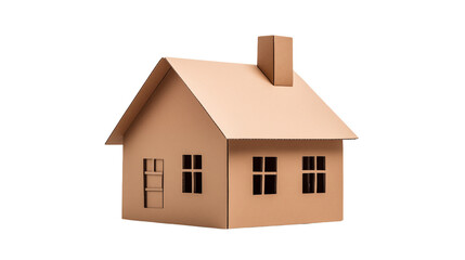 Cardboard House Model Home Design Real Estate Property on transparent background.	
