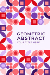 Colorful Geometric Abstract Background with Circular and Square Shapes