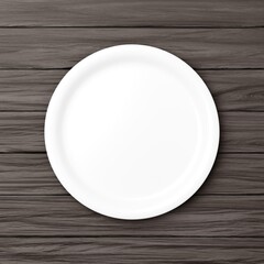 3Dイラスト_皿_木のテーブル