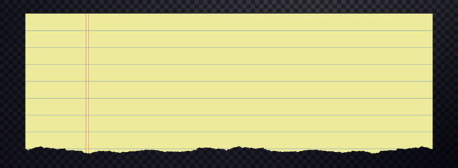 Horizontal yellow lined paper ripped. Legal yellow paper.