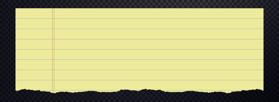 Horizontal yellow lined paper ripped. Legal yellow paper.