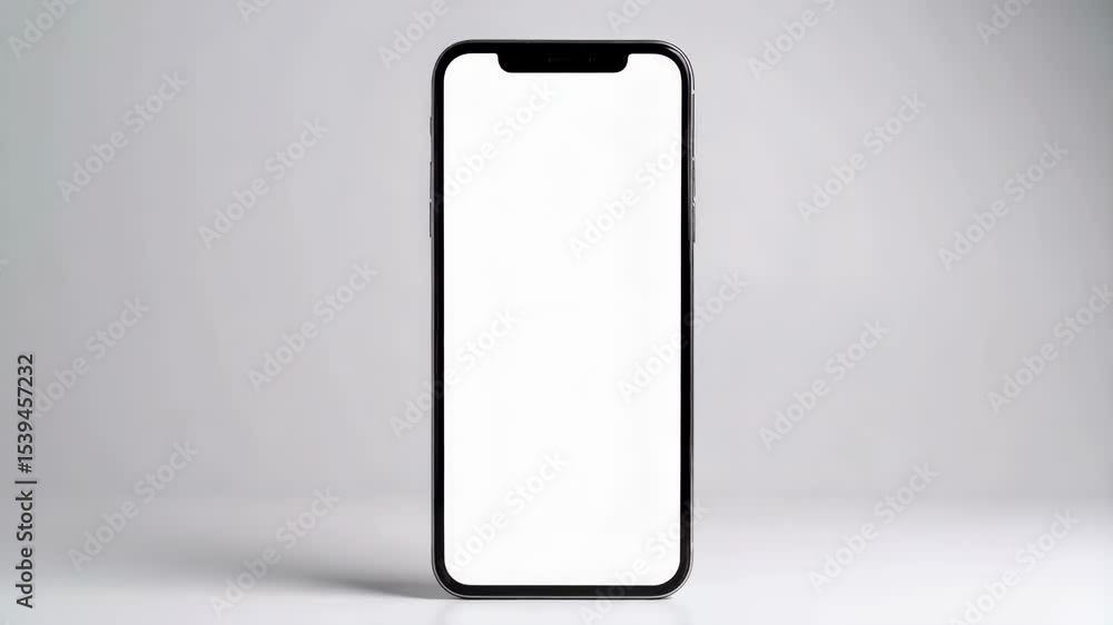 Poster smartphone with blank screen on a neutral background, ready for app design or display advertising co