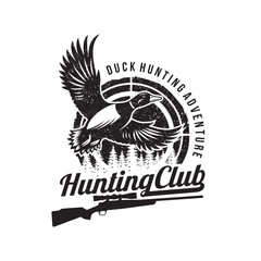 Duck Hunter Logo Flying Duck Logo