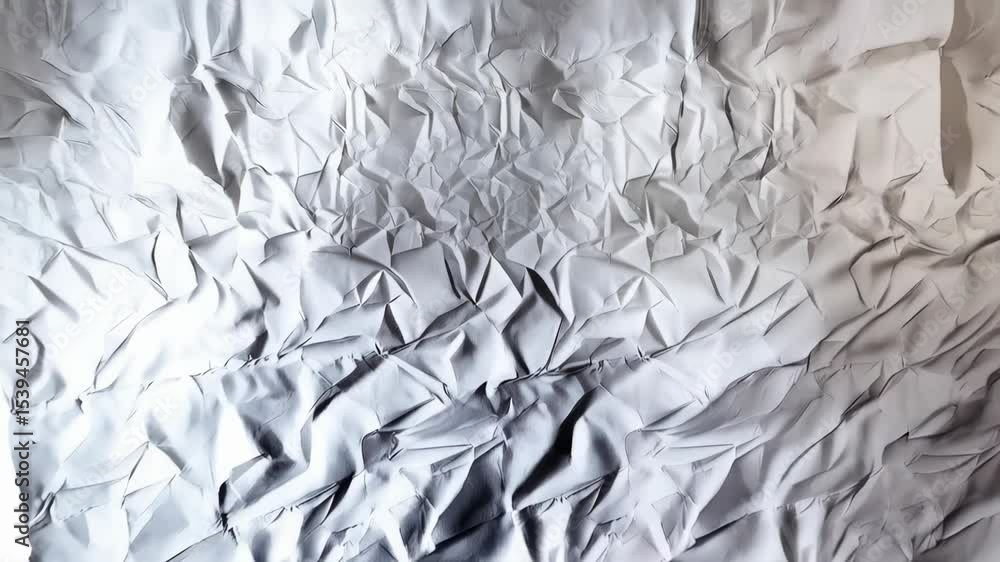 Poster abstract crumpled white paper texture background displaying chaotic folds and ridges for graphic des