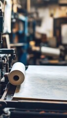 Fototapeta premium Vintage printing press with paper roll