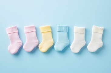 Baby socks in pastel colors