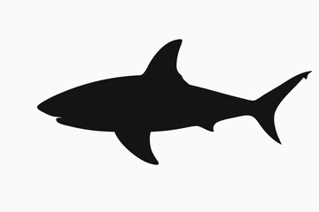 Powerful Shark Silhouette Vector Illustration of a Predatory Fish