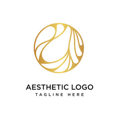 Aesthetic Circle Logo Design Graphic Vector
