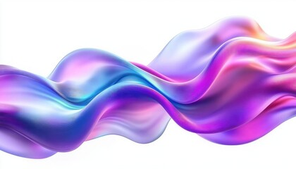 Flowing vibrant waves blending blue, purple, pink, and orange colors creating smooth, dynamic, and glossy abstract shapes conveying energy and fluidity