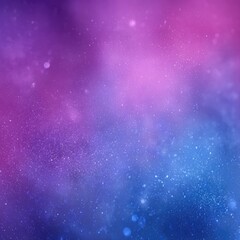 Obraz premium An abstract image featuring a blend of purple, pink, and blue hues, speckled with glitter-like particles and soft, hazy clouds of color