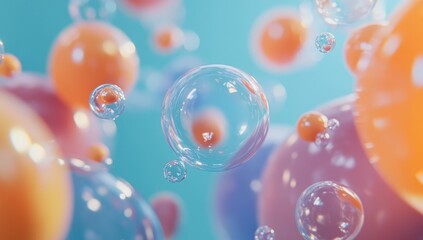 Abstract spheres in pastel colors