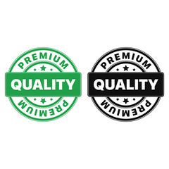 Quality Premium Green and Black Icon Vector Stamp