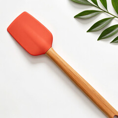 Silicone spatula with wooden handle