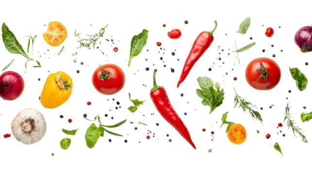 Fresh colorful vegetables Transparent background, PNG - Powered by Adobe