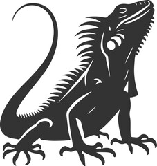 Animal vector silhouette of a iguana black illustration drawing