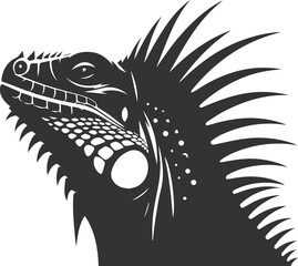 Animal vector silhouette of a iguana black illustration drawing