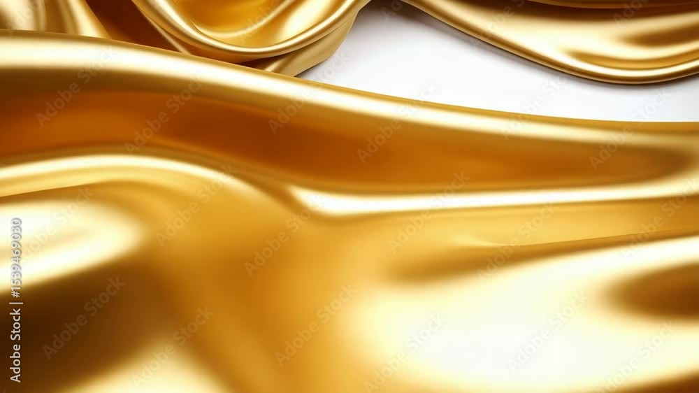 Aufkleber golden satin cloth folds with empty background space in soft studio lighting for luxurious display.
