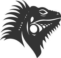 Animal vector silhouette of a iguana black illustration drawing