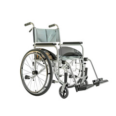 Fototapeta premium Lightweight folding wheelchair with footrests isolated on transparent background