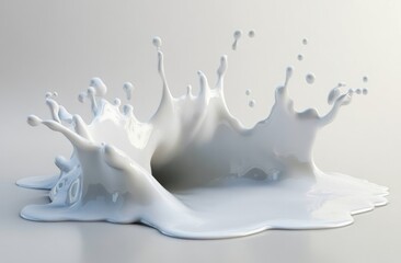 Milk splash, radiating outwards from a central point, creating a dynamic, three-dimensional effect