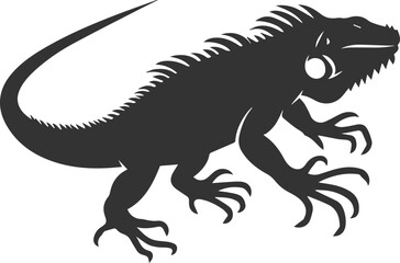Animal vector silhouette of a iguana black illustration drawing