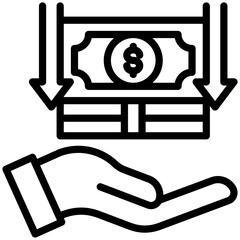 Revenue icon for business, website, application, printing, document, poster design, etc