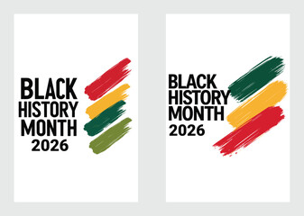 Black History Month 2026 Banners With Pan African Colors Design Elements