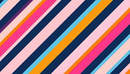 Diagonal stripes in vibrant colors create a bold, graphic pattern
