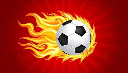 Obraz premium Flaming Soccer Ball.
