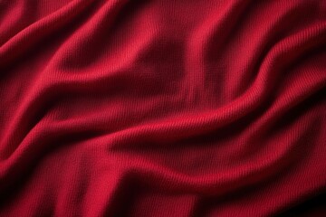 Obraz premium Close-up of a smooth red fabric with gentle folds and soft texture creating a flowing and elegant appearance