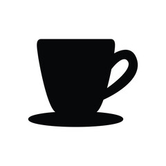 Coffee Cup Silhouette Icon, Simple Vector Illustration for Cafe Menu Design.