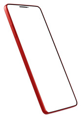 3D素材_スマートフォン_レッド