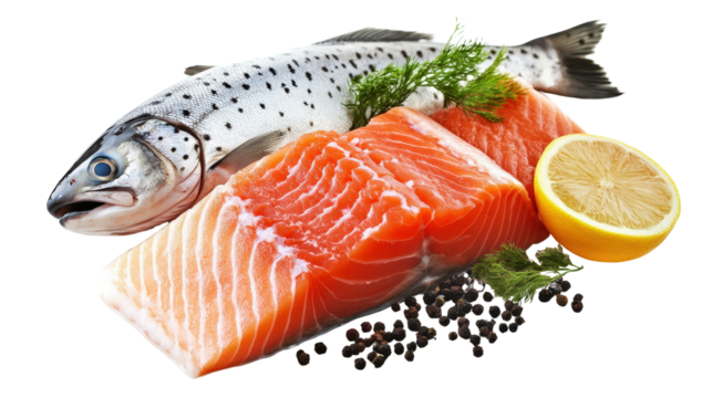 Fresh fish fillets Transparent background, PNG