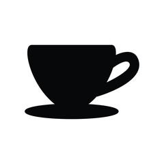 Minimalist Coffee Cup Icon, Black Vector Graphic for Cafes and Coffee Shops.