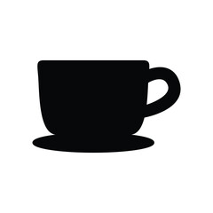 Coffee Mug Silhouette, Flat Vector Icon for Drink Menus and Branding.