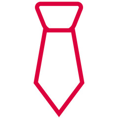 red outline tie icon