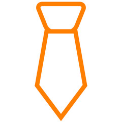 orange outline tie icon