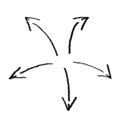 Obraz premium Arrow grunge hand drawn arrow vector. Grunge arrow mark icon, doodle arrow paint.