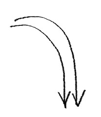 Arrow grunge hand drawn arrow vector. Grunge arrow mark icon, doodle arrow paint.