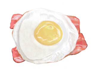 ベーコンエッグ（固焼き）