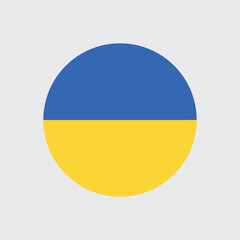 Ukraine circle flag icon button vector sign symbol