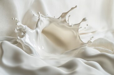 Milk splash on white fabric