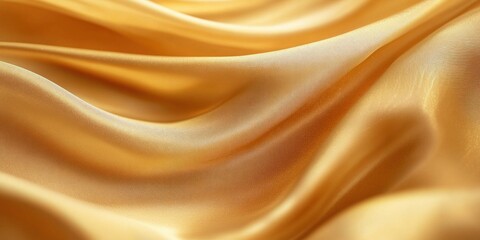 Obraz premium smooth golden satin fabric with soft flowing folds and lustrous texture under light