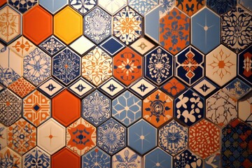 Hexagonal Pattern Ceramic Tiles Texture Background Gallery and background, patterns