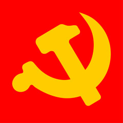 Symbols of communism, hammer and sickle