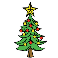 Cute Christmas Decoration Cartoon Illustration for Holiday Greeting Cards and Festive Design