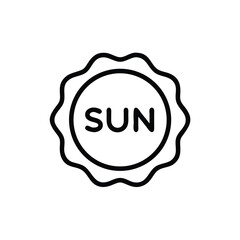 Sun icon line art graphic design element