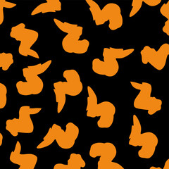 Seamless pattern with chicken wings. Doodle chicken wings icons. Meat background. 