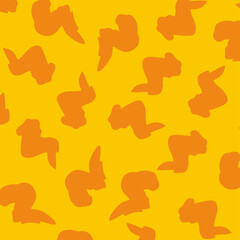 Seamless pattern with chicken wings. Doodle chicken wings icons. Meat background. 